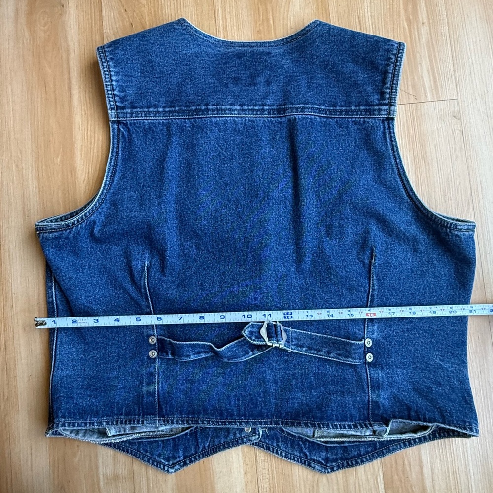 St. John’s Bay Denim Button-Up Vest 100% cotton - Picture 5 of 5
